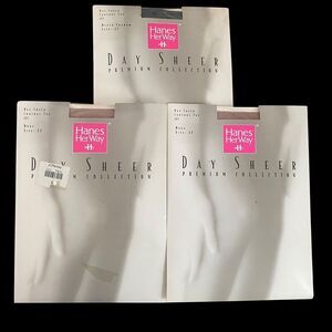 Hanes Her Way Day Sheer Control Top Pantyhose Womens EF Nude Black Shadow Lot 3